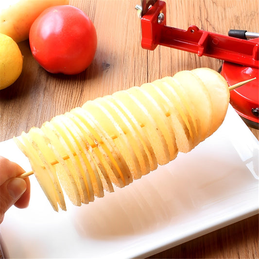 High-Quality Stainless-Steel Spiral Potato Slicer With Non-Slip Rubber Feet