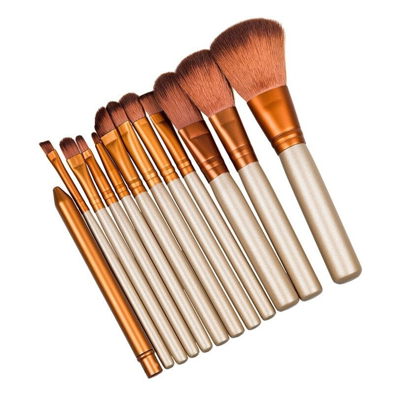 12pcs Aluminium Box Makeup Brushes Set