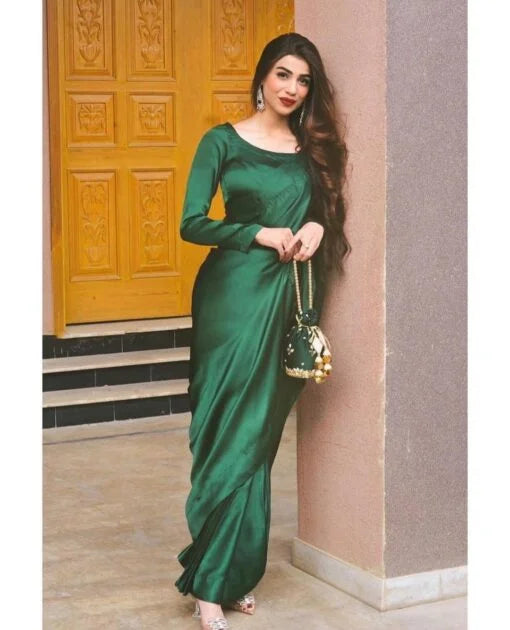 Bottle Green Silk Saree