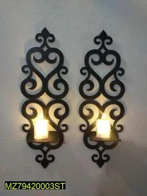 2 Pcs Candle Holder Wall Decoration Set