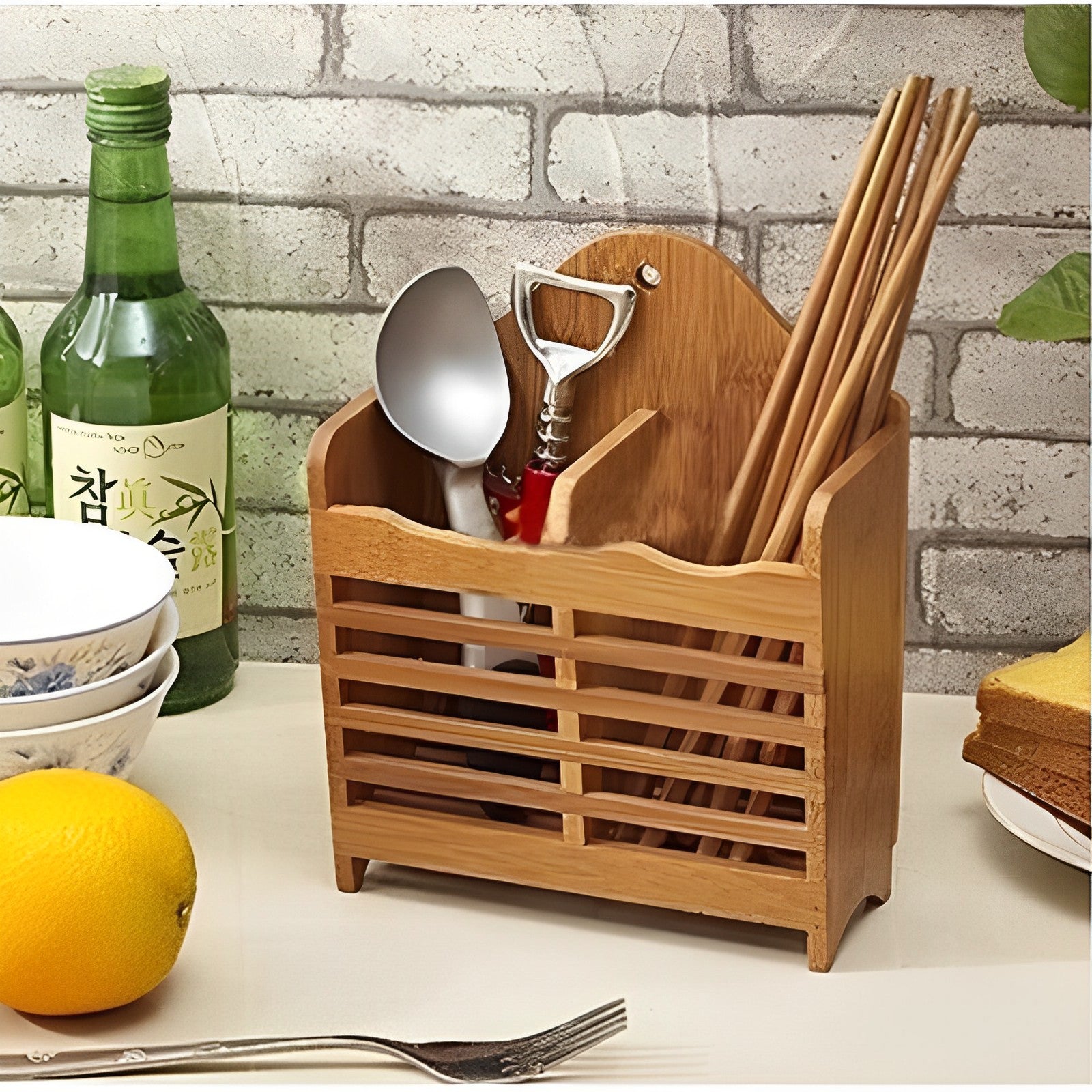 Kitchen Wooden Mini Spoon Holder