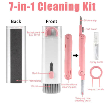 Mini Portable Multi-Functional 7 In 1 Cleaning Tool Kit