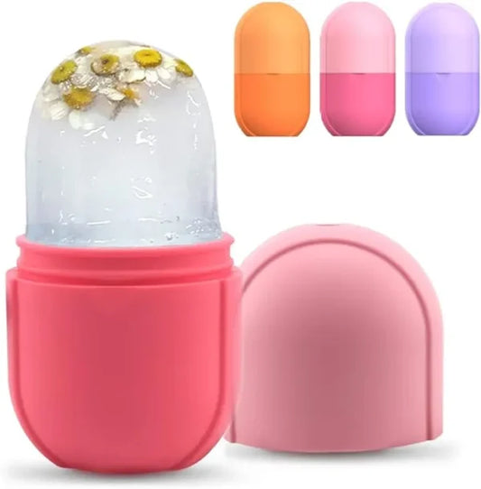 Silicone Cube Tray Shape Face Facial Ice Roller | Massage Face Roller | Frozen Facial Reusable Ice Face Roller Skincare Tool